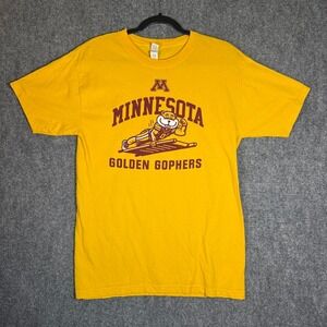 Minnesota Golden Gophers Ski U Crew T-Shirt Yellow Mens Medium M&O Gold Graphic